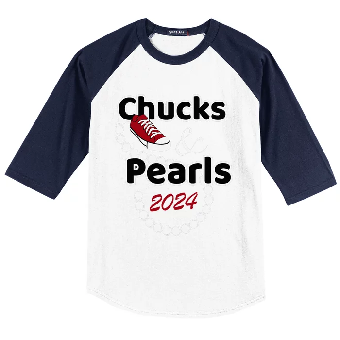 Chucks And Pearls Cute Women 2024 Baseball Sleeve Shirt