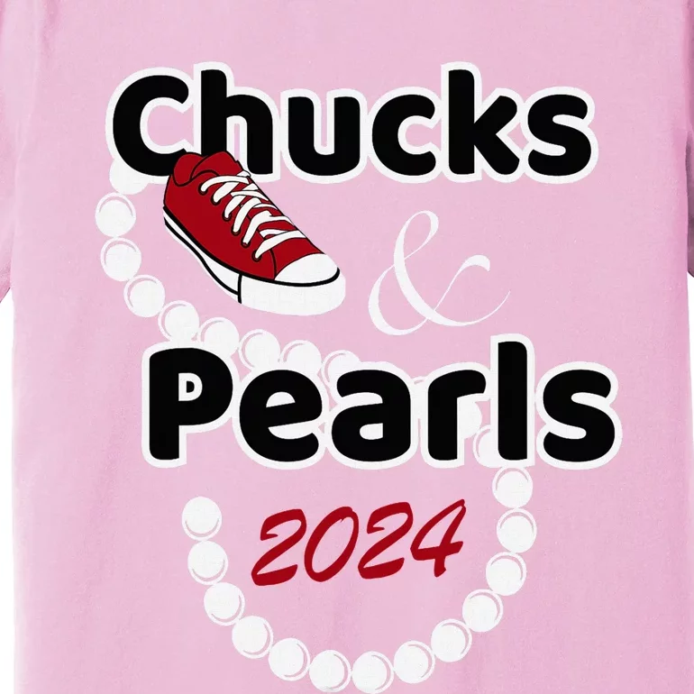 Chucks And Pearls Cute Women 2024 Premium T-Shirt