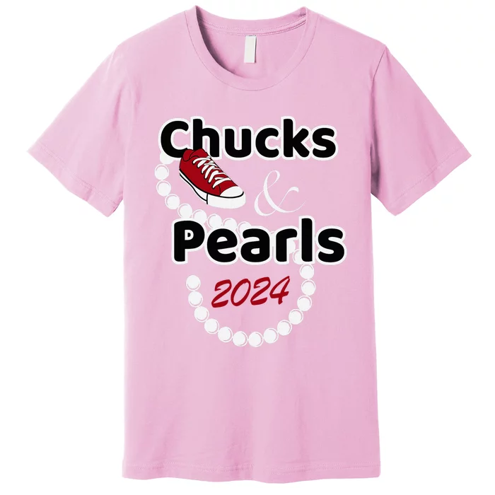 Chucks And Pearls Cute Women 2024 Premium T-Shirt