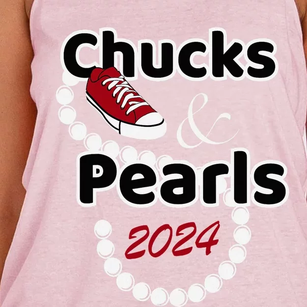 Chucks And Pearls Cute Women 2024 Women's Knotted Racerback Tank