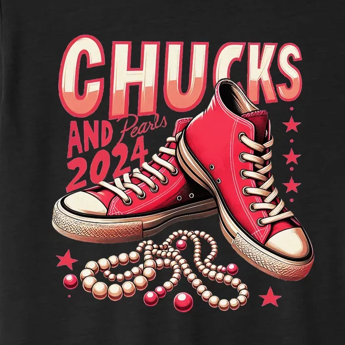 Chucks And Pearls 2024 President Election Day Kamala Harris ChromaSoft Performance T-Shirt