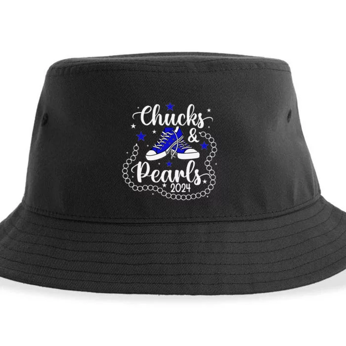 Chucks And Pearls Kamala Harris 2024 Sustainable Bucket Hat