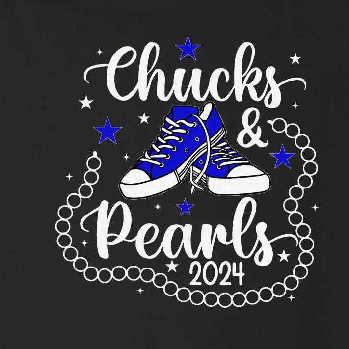 Chucks And Pearls Kamala Harris 2024 Toddler Long Sleeve Shirt