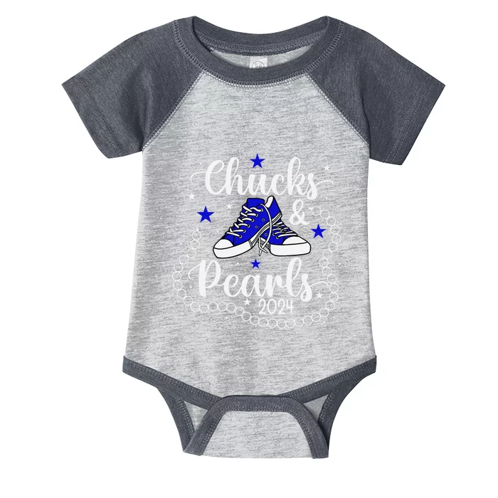 Chucks And Pearls Kamala Harris 2024 Infant Baby Jersey Bodysuit