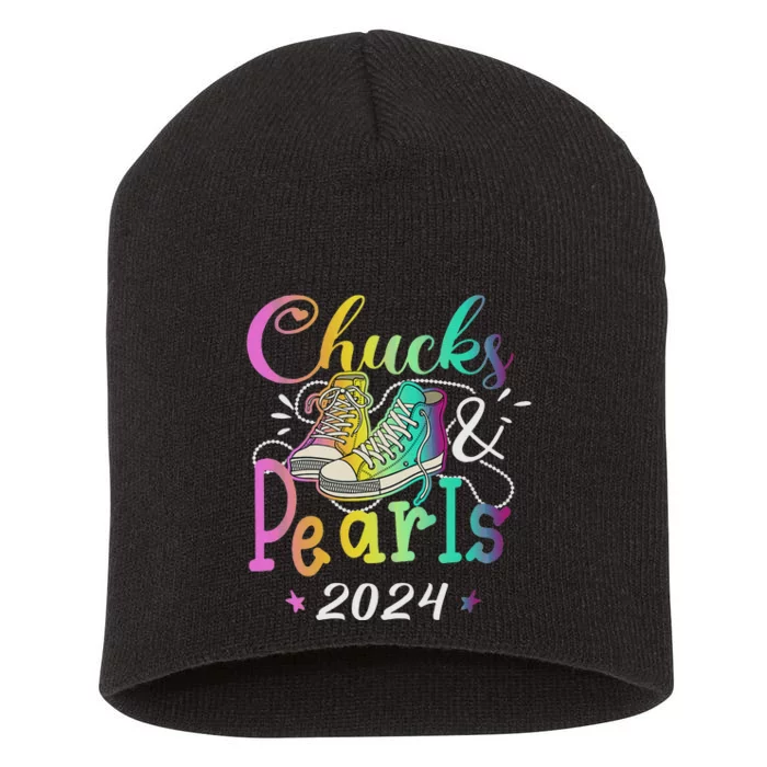 Chucks And Pearls IM With Her Kamala 2024 Short Acrylic Beanie