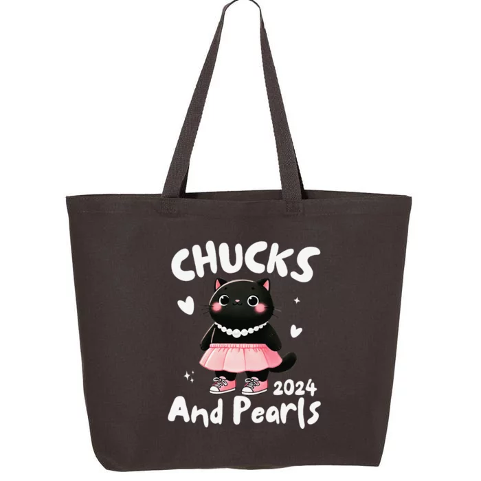 Chucks And Pearls Cute Black Cat Black History Proud Women 25L Jumbo Tote