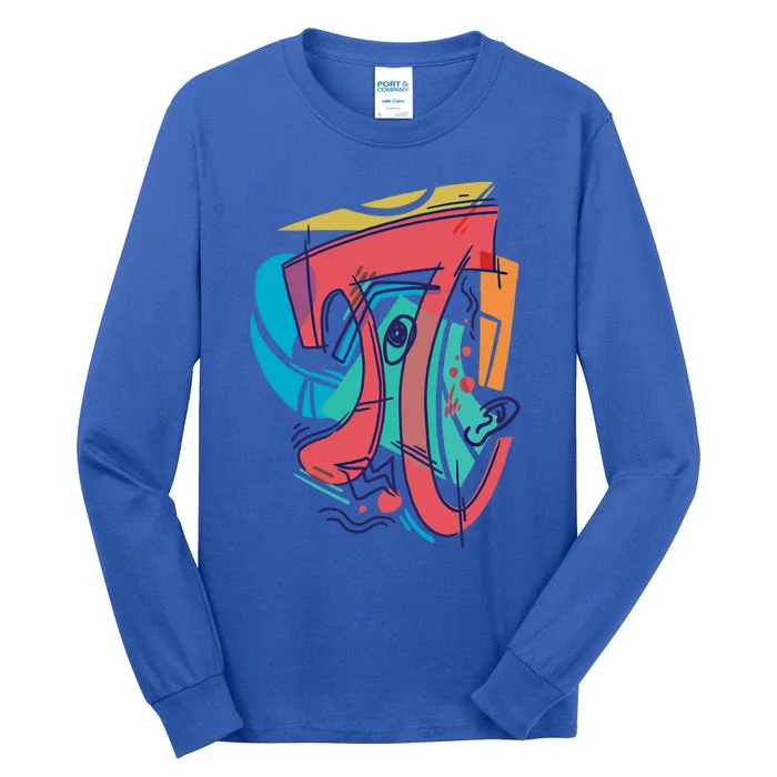 Cubist Art Pi Day Design I Math Teacher Pi Day Meaningful Gift Tall Long Sleeve T-Shirt