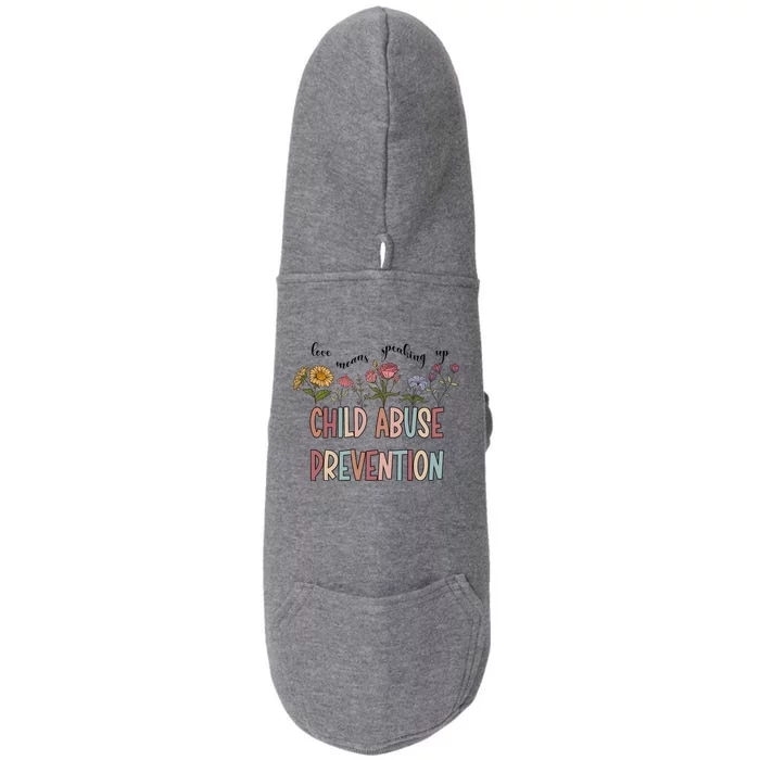 Child Abuse Prevention Wildflower Love Means Speaking Up Indigenous Doggie 3-End Fleece Hoodie