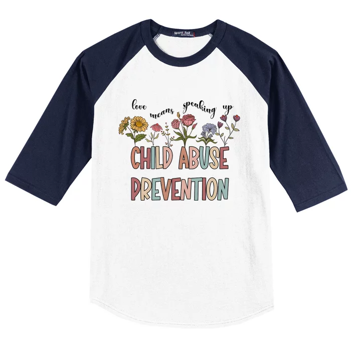 Child Abuse Prevention Wildflower Love Means Speaking Up Indigenous Baseball Sleeve Shirt