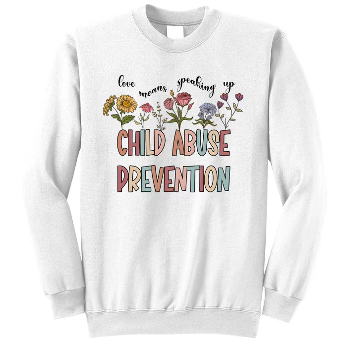 Child Abuse Prevention Wildflower Love Means Speaking Up Indigenous Sweatshirt