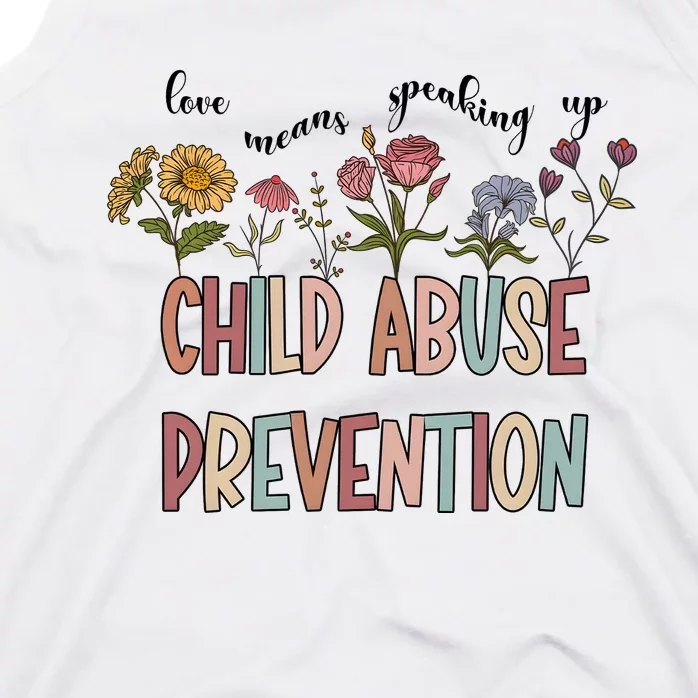 Child Abuse Prevention Wildflower Love Means Speaking Up Indigenous Tank Top