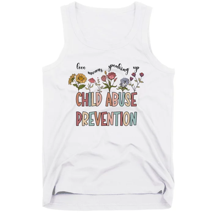 Child Abuse Prevention Wildflower Love Means Speaking Up Indigenous Tank Top