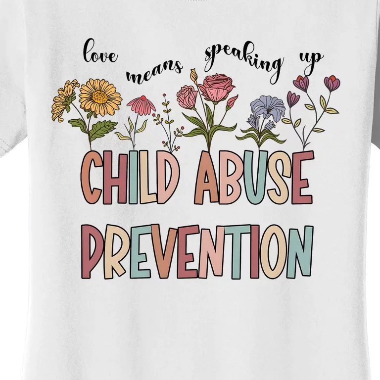 Child Abuse Prevention Wildflower Love Means Speaking Up Indigenous Women's T-Shirt