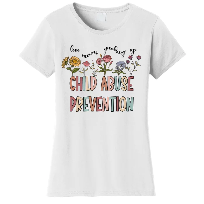 Child Abuse Prevention Wildflower Love Means Speaking Up Indigenous Women's T-Shirt