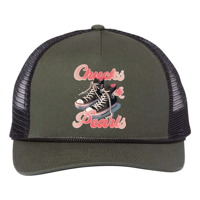 Chucks And Pearls IM With Her Kamala Retro Rope Trucker Hat Cap