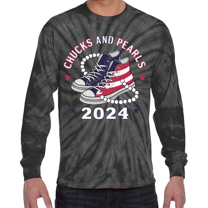 Chucks And Pearls Cute Women 2024 Tie-Dye Long Sleeve Shirt