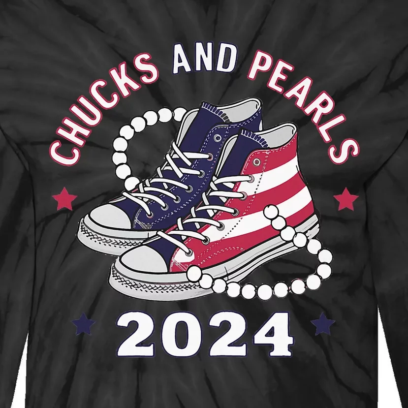 Chucks And Pearls Cute Women 2024 Tie-Dye Long Sleeve Shirt