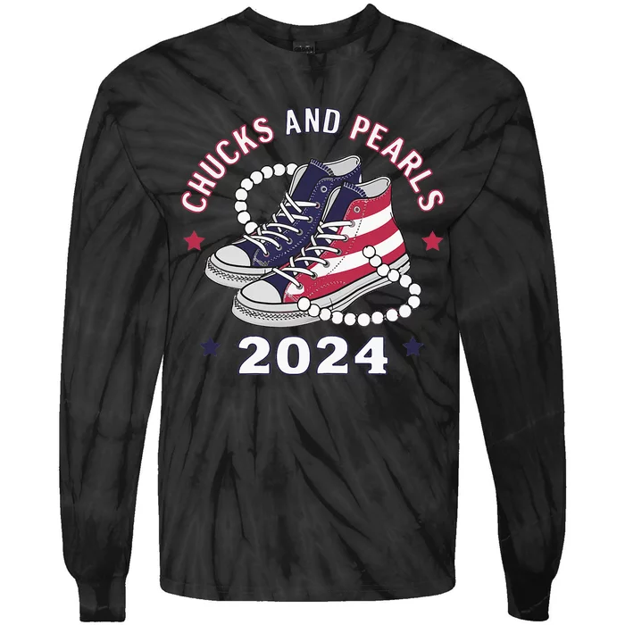 Chucks And Pearls Cute Women 2024 Tie-Dye Long Sleeve Shirt