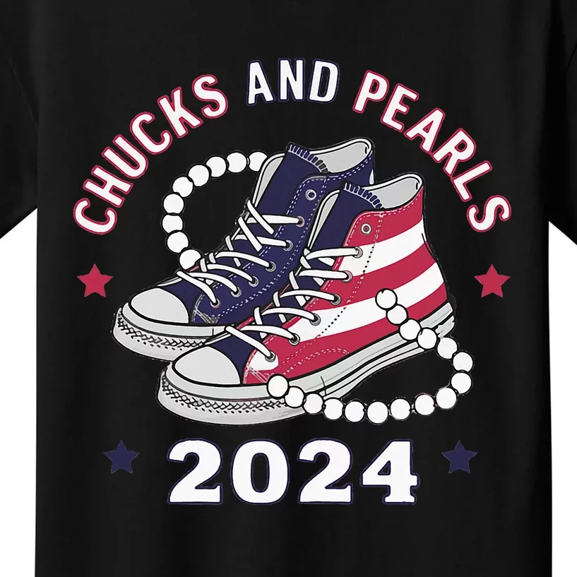 Chucks And Pearls Cute Women 2024 Kids T-Shirt