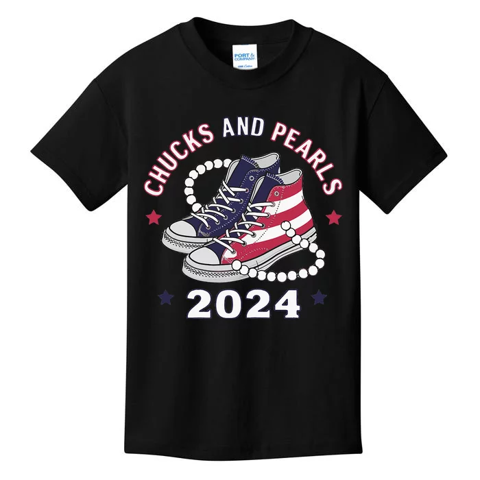 Chucks And Pearls Cute Women 2024 Kids T-Shirt