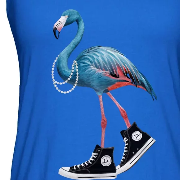 Chucks And Pearls Vote Blue Flamingo Comma La Kamala Harris Funny Gift Ladies Essential Flowy Tank