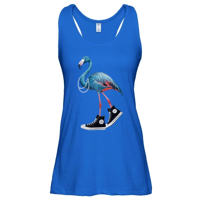 Chucks And Pearls Vote Blue Flamingo Comma La Kamala Harris Funny Gift Ladies Essential Flowy Tank