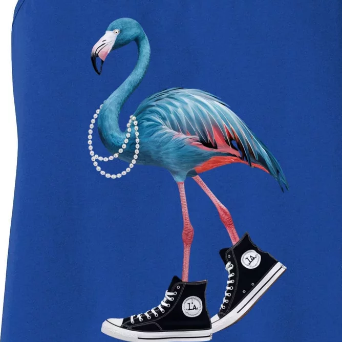 Chucks And Pearls Vote Blue Flamingo Comma La Kamala Harris Funny Gift Women's Racerback Tank