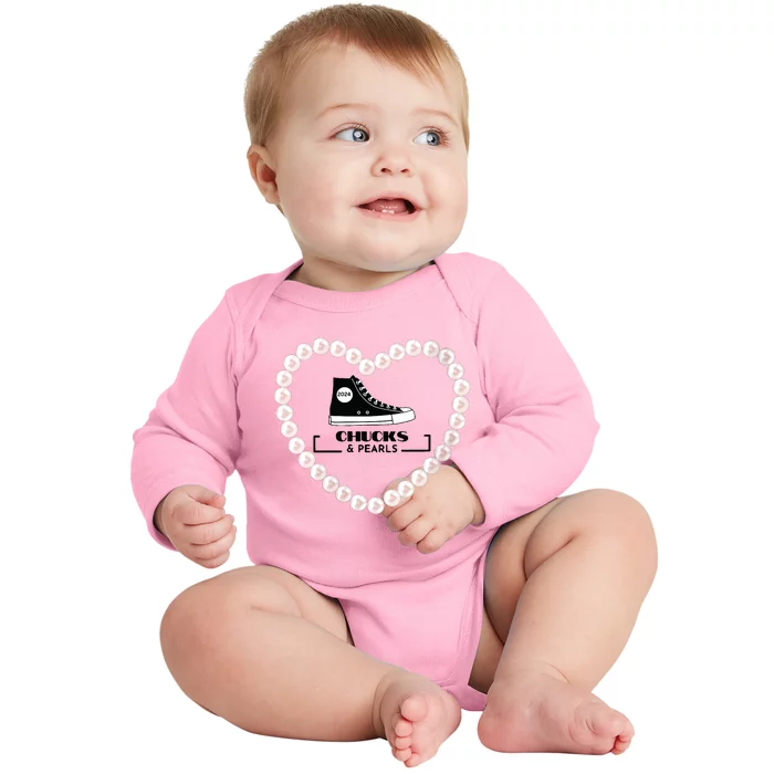 Chucks And Pearls 2024 Baby Long Sleeve Bodysuit