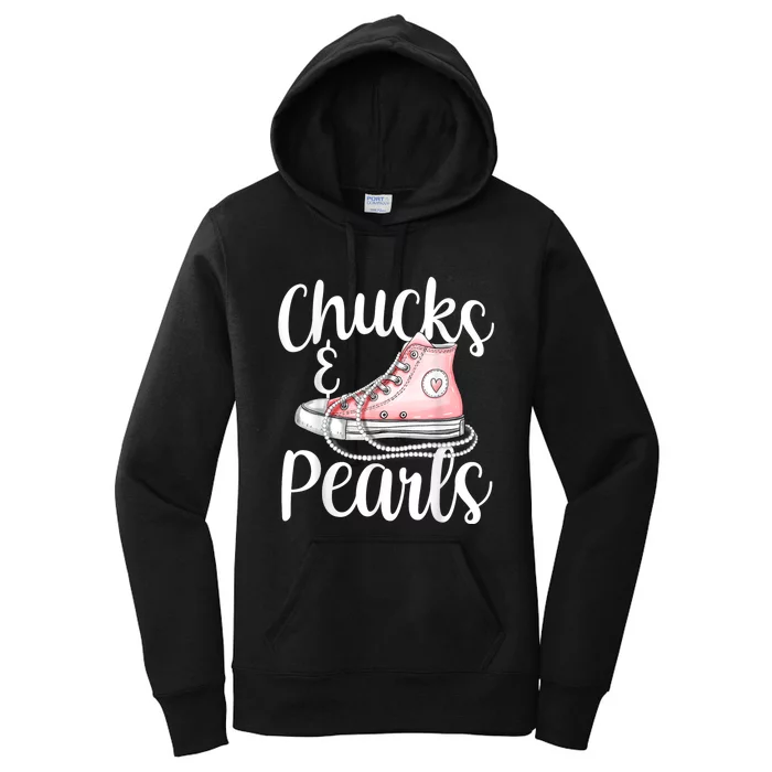 Chucks And Pearls Gift Kamala Harris New Vice President Women's Pullover Hoodie