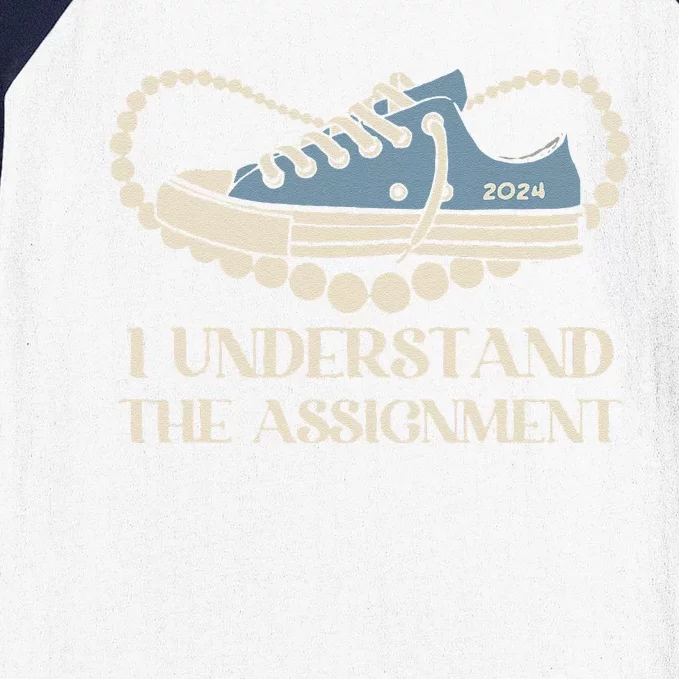 Chucks And Pearls I Understand The Assignment Harris2024 Gift Baseball Sleeve Shirt