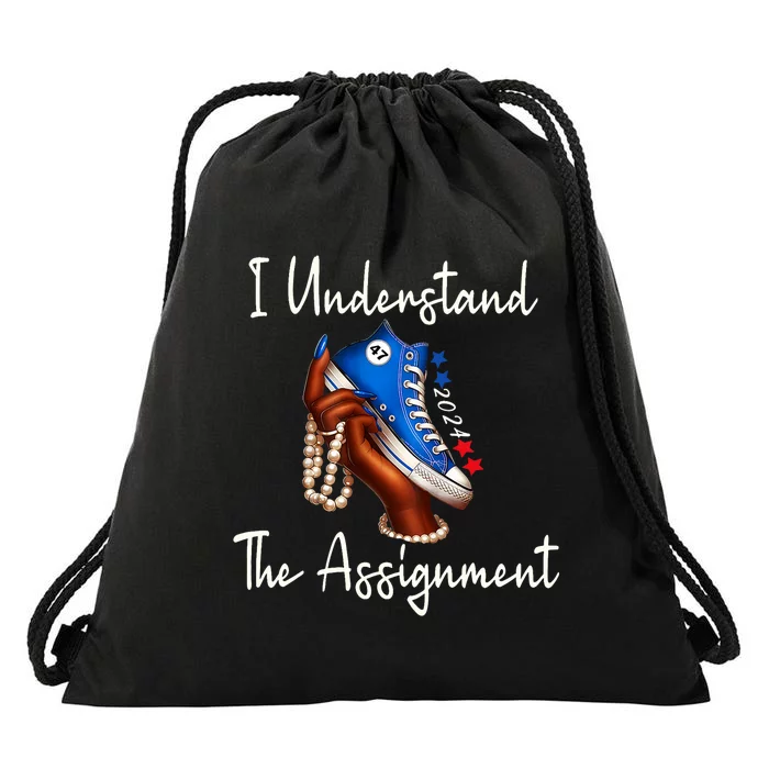 Chucks And Pearls Election 2024 I Understand The Assignment Drawstring Bag