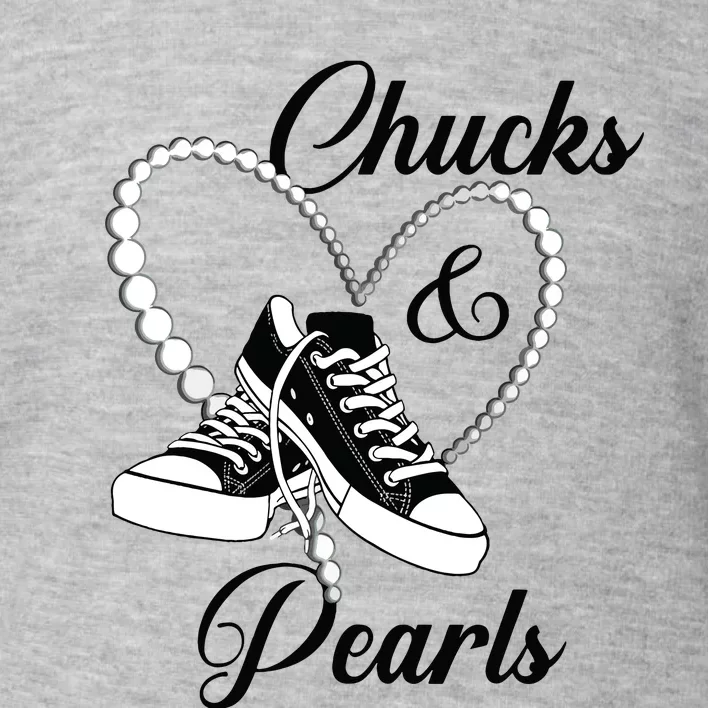 Chucks And Pearls 2024 Im With Her Kamala 2024 Toddler Sweatshirt