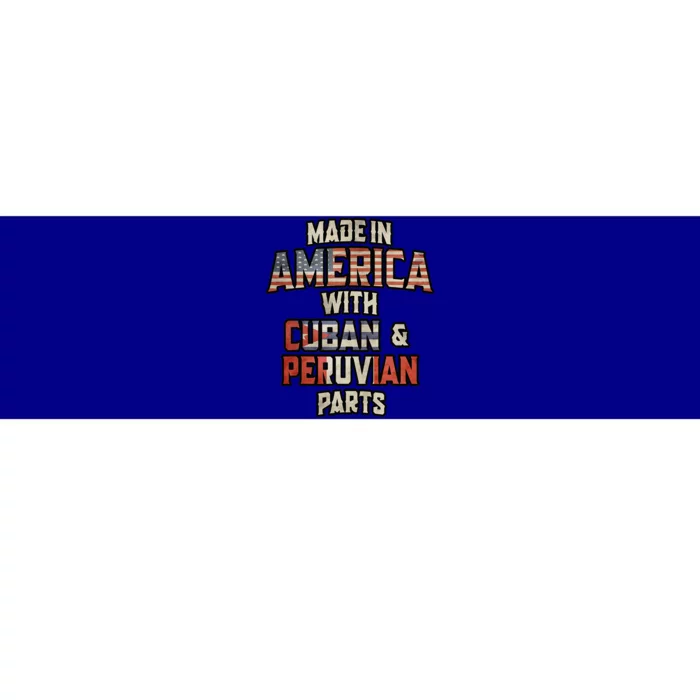 Cuban And Peruvian Made In America Mix Dna Heritage Vintage Bumper Sticker