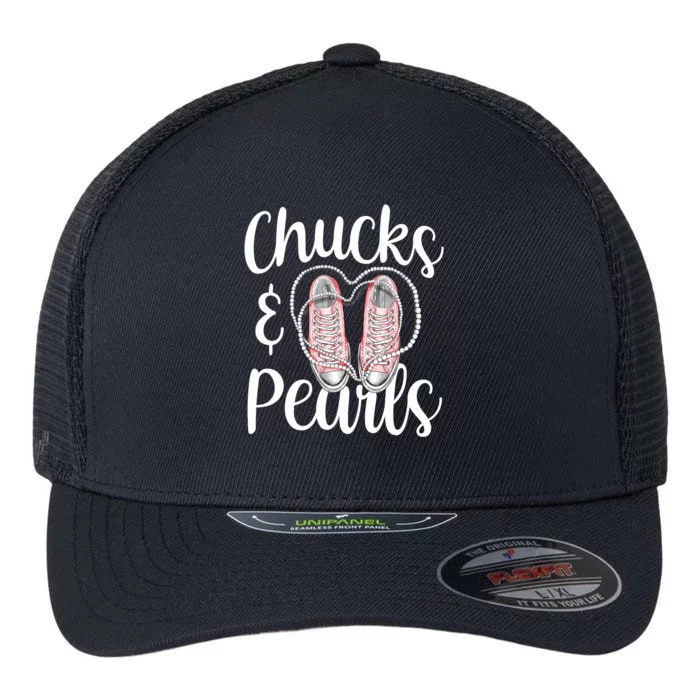 Chucks And Pearls Gift Kamala Harris New Vice President Flexfit Unipanel Trucker Cap