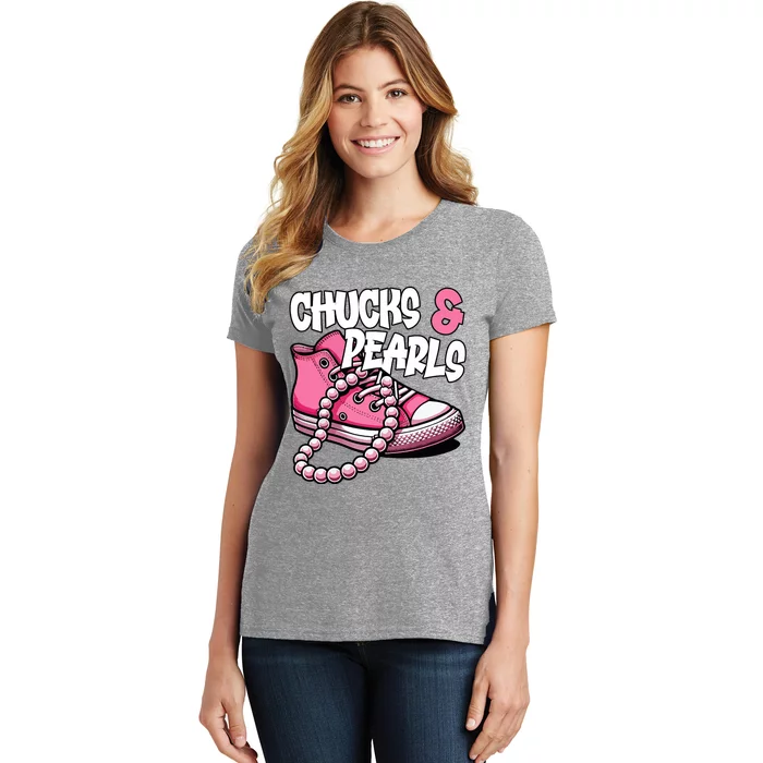 Chucks And Pearls 2024 Cool Gifts Women's T-Shirt