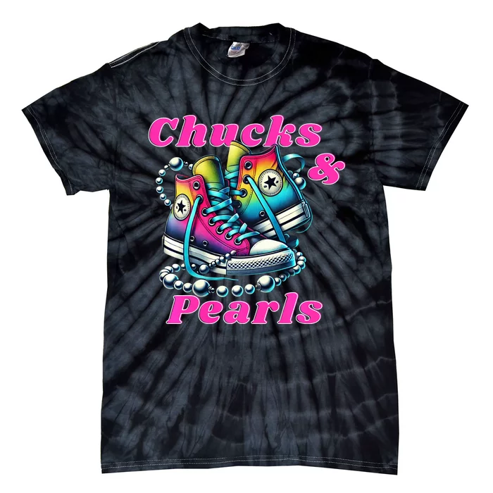 Chucks And Pearls Tie-Dye T-Shirt