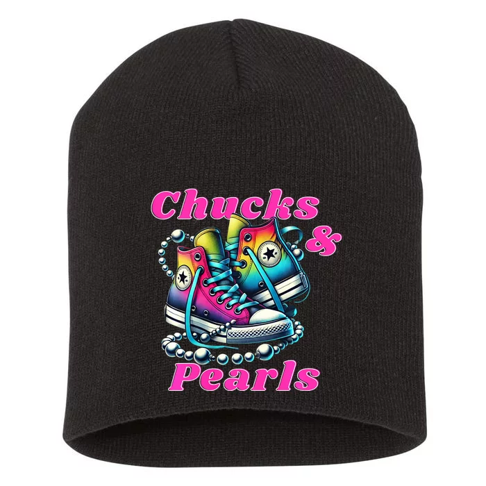 Chucks And Pearls Short Acrylic Beanie