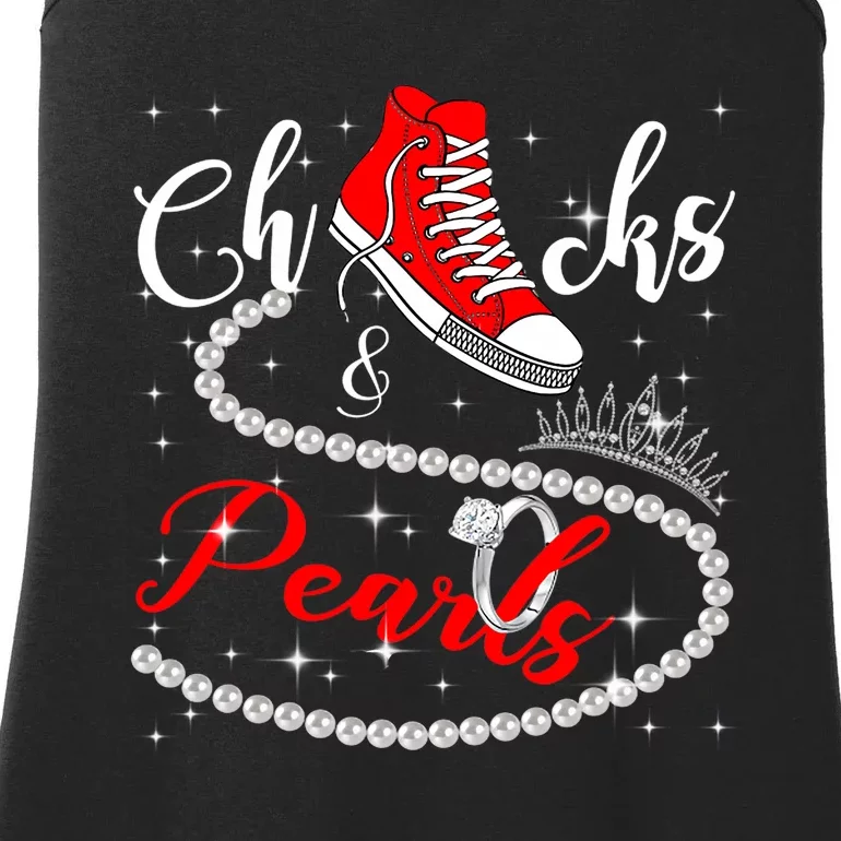 Chucks And Pearls 2024 Kamala Harris 2024 Vote President 47 Ladies Essential Tank