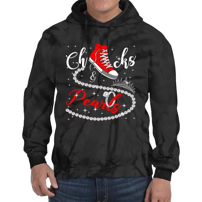 Chucks And Pearls 2024 Kamala Harris 2024 Vote President 47 Tie Dye Hoodie