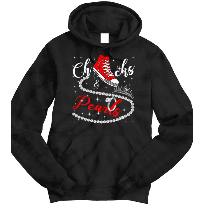 Chucks And Pearls 2024 Kamala Harris 2024 Vote President 47 Tie Dye Hoodie