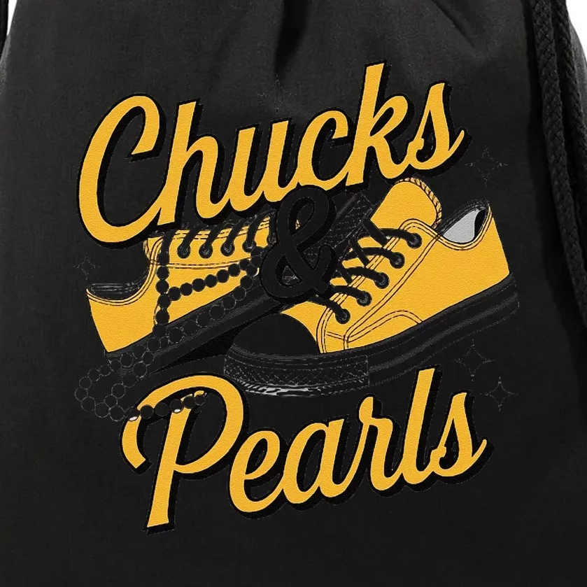 Chucks And Pearls For Women 2024 Gift Drawstring Bag