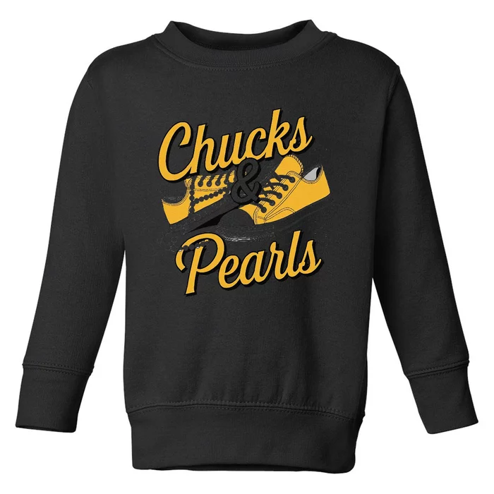 Chucks And Pearls For Women 2024 Gift Toddler Sweatshirt