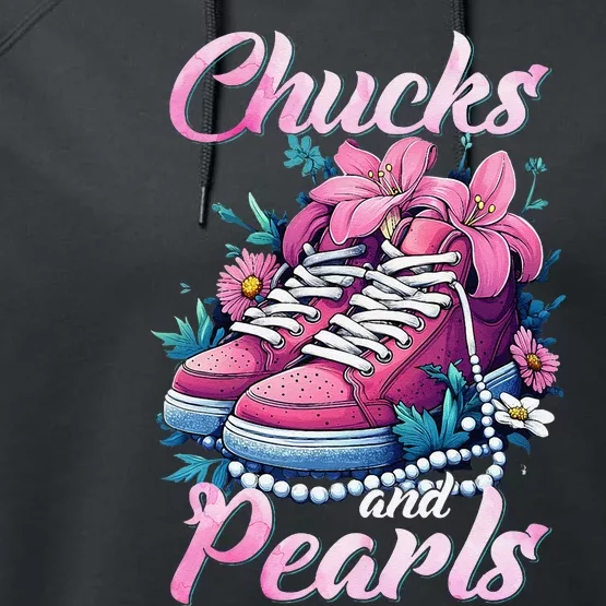 Chucks And Pearls Voting Kamala Harris Usa 2024 Performance Fleece Hoodie