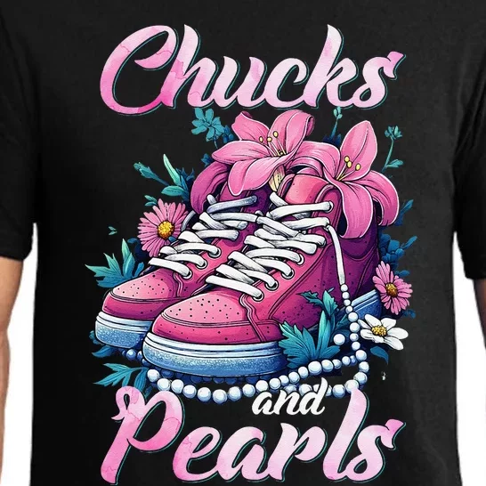 Chucks And Pearls Voting Kamala Harris Usa 2024 Pajama Set