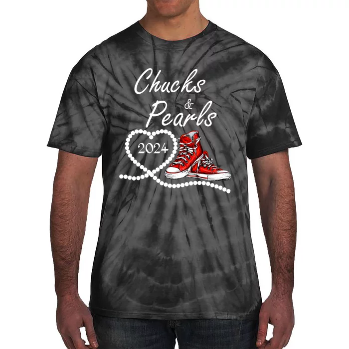 Chucks And Pearls 2024 Kamala Harris For President 47th Tie-Dye T-Shirt