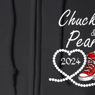 Chucks And Pearls 2024 Kamala Harris For President 47th Full Zip Hoodie