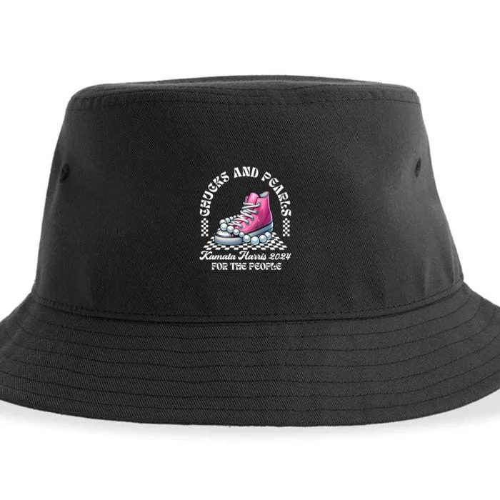 Chucks And Pearls Kamala Harris 2024 President Campaign Sustainable Bucket Hat