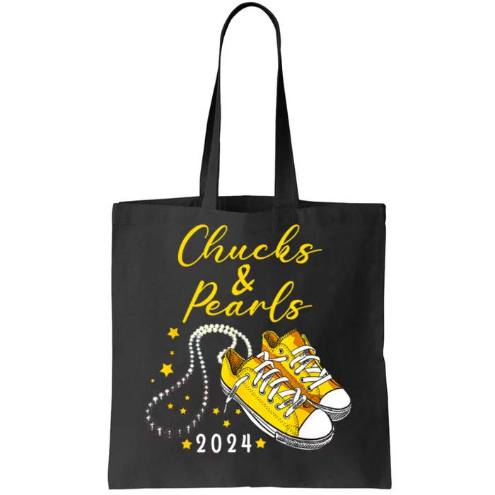 Chucks And Pearls 2024 Kamala Harris For President 47th Tote Bag