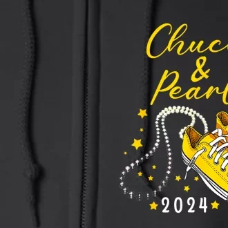 Chucks And Pearls 2024 Kamala Harris For President 47th Full Zip Hoodie