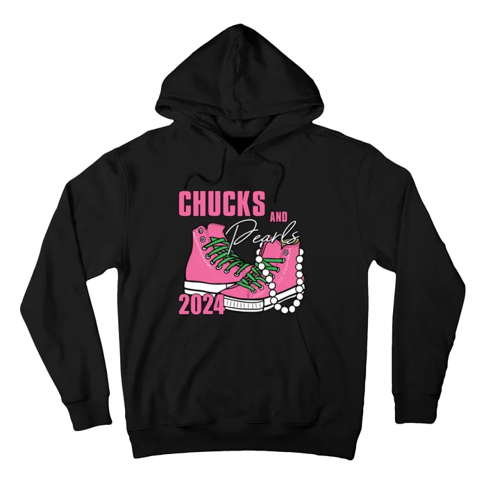 Chucks And Pearls Im With Her Kamala 2024 Hoodie